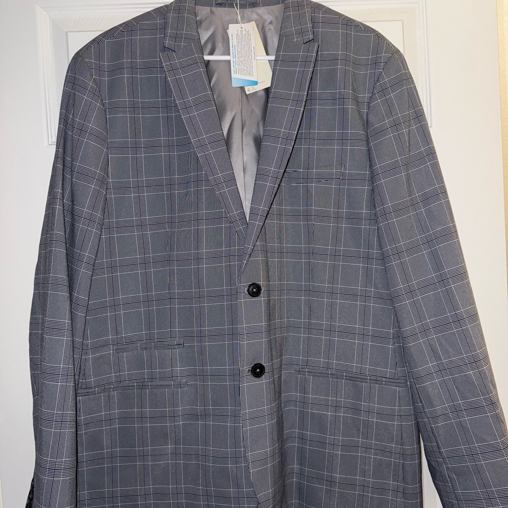Reserved Men's Charcoal Checkered Blazer
